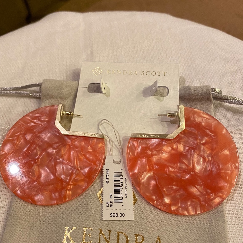 REGULAR $98 Kendra Scott Kai Earrings Peach/Orange GORGEOUS